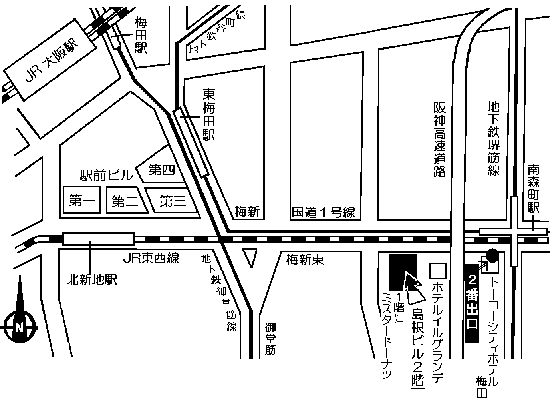 島根県大阪事務所略地図