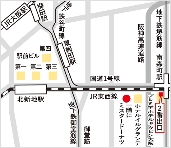 島根県大阪事務所略地図