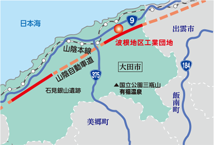 波根地区工業団地位置地図