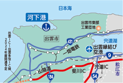 河下港臨海工業団地位置地図