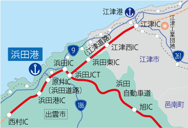 浜田港臨海工業団地位置地図