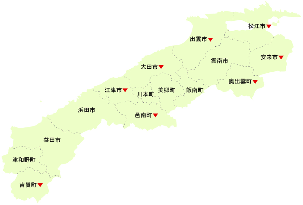 島根県内の銑鉄鋳物業界会社地図